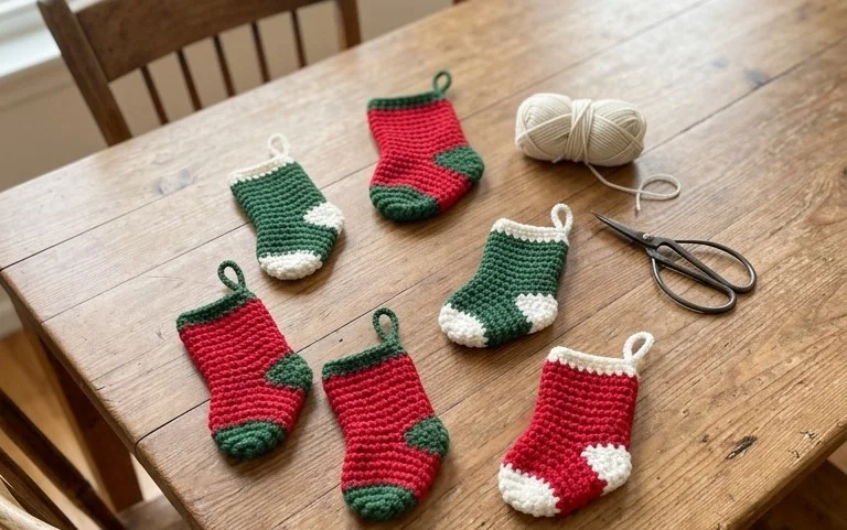 Mini Crochet Stockings: Free Easy Pattern for Beginners