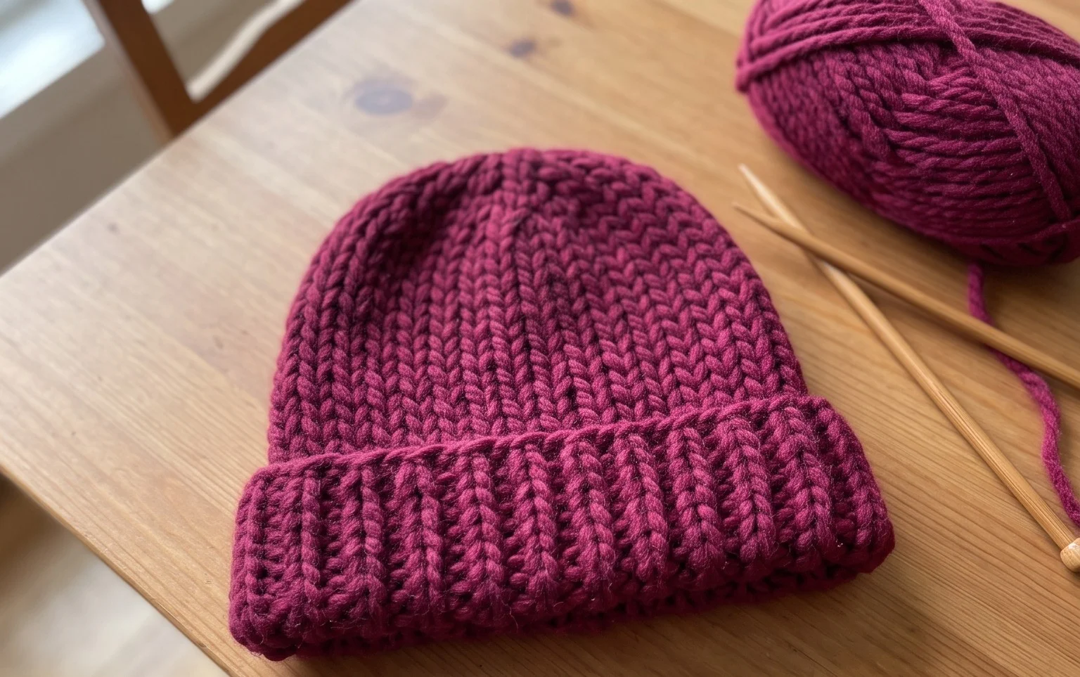 Easy Bulky Beanie: Free Knitting Pattern for Beginners