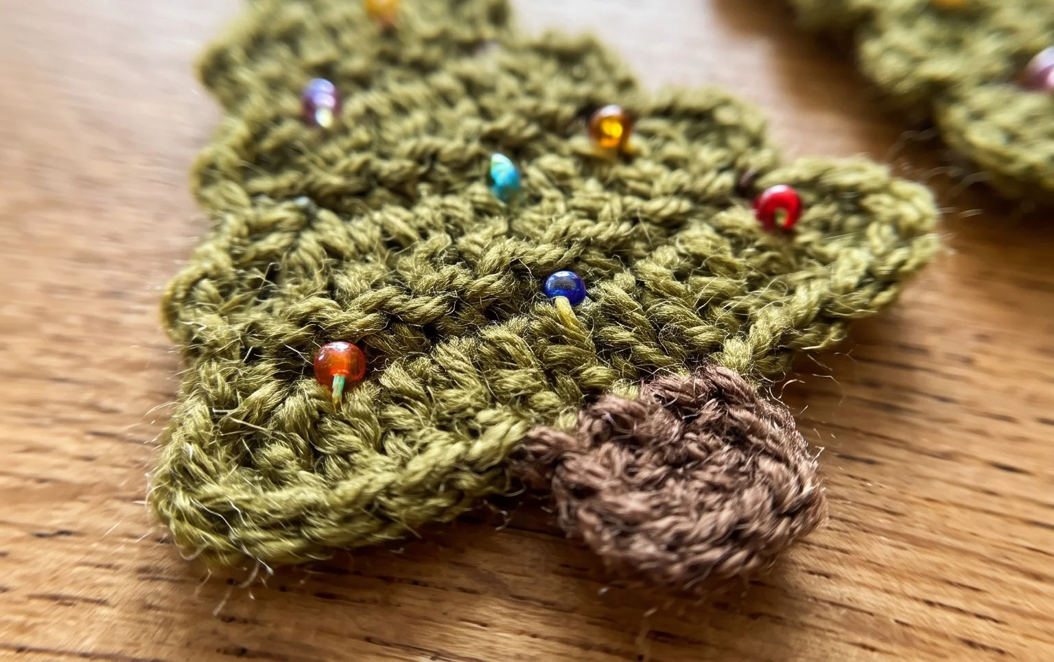 Crochet Christmas Tree Earrings Free Pattern