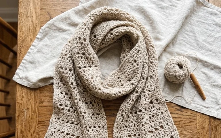 Rustic Lace Scarf: Free Crochet Pattern for Beginners