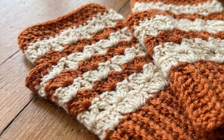 Shell Stitch Crochet Fingerless Gloves Free Pattern from B.Hooked