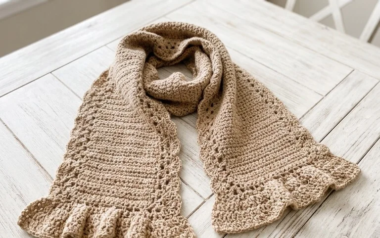 Warm Lace Super Scarf: Free Beginner Crochet Pattern